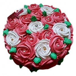Half kg Swirl Roses Cake